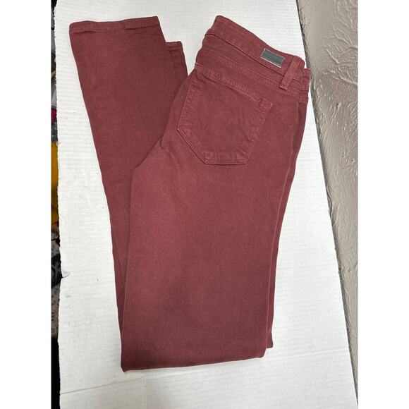 Paige Skyline Skinny Red Jeans Stretch Made in USA Womens Size 28 - Picture 1 of 5